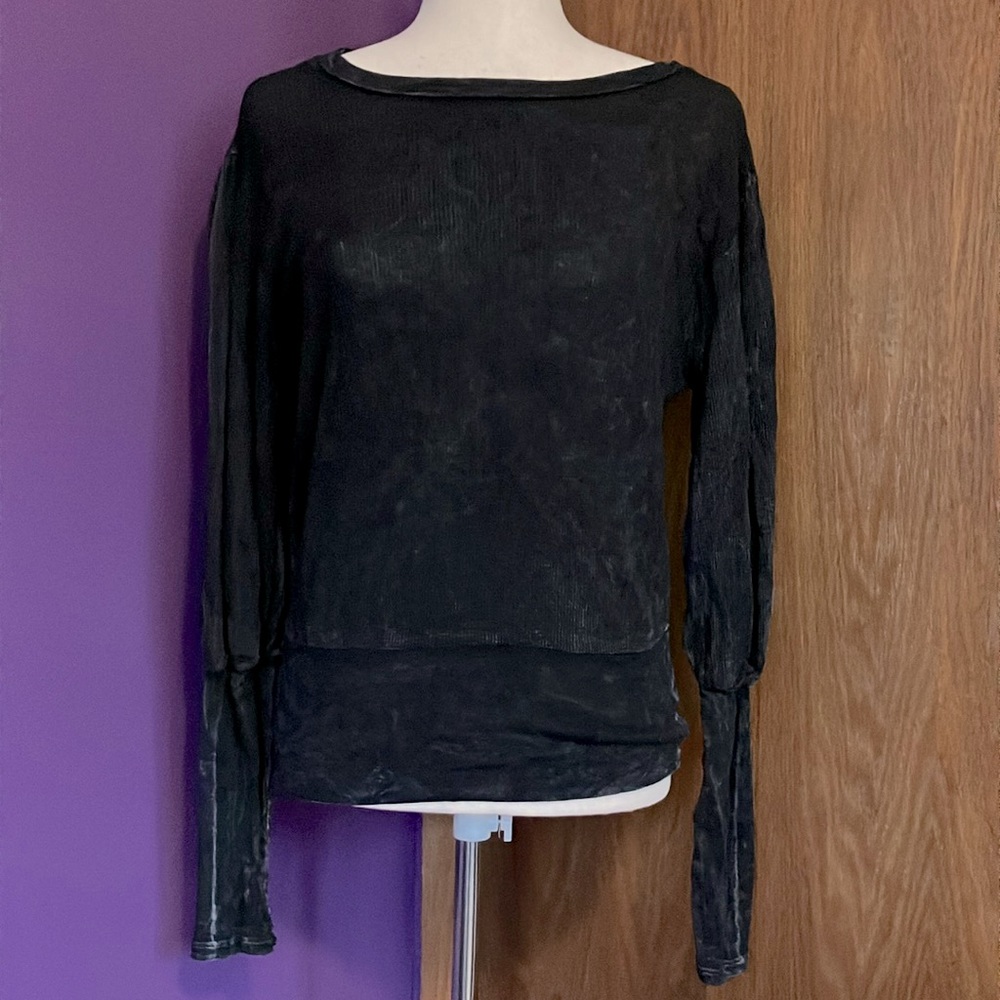 Black Distressed Long Sleeve